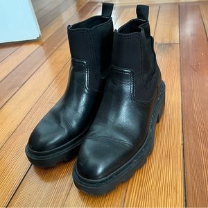 Ash black leather boots/booties